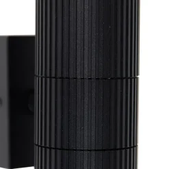 QAZQA Industrielle Außenwandleuchte schwarz 2-flammig IP44 - Vigo