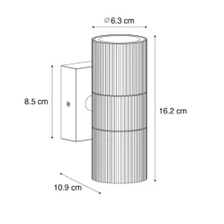 QAZQA Industrielle Außenwandleuchte schwarz 2-flammig IP44 - Vigo
