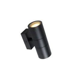 QAZQA Industrielle Außenwandleuchte schwarz 2-flammig IP44 - Vigo