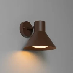 QAZQA Industrielle Außenwandleuchte rostbrauner Kegel IP44 - Natas