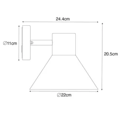 QAZQA Industrielle Außenwandleuchte rostbrauner Kegel IP44 - Natas