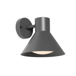 QAZQA Industrielle Außenwandleuchte dunkelgrauer Kegel IP44 - Natas