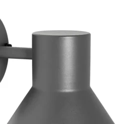 QAZQA Industrielle Außenwandleuchte dunkelgrauer Kegel IP44 - Natas