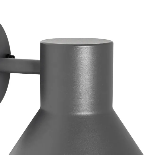 QAZQA Industrielle Außenwandleuchte dunkelgrauer Kegel IP44 - Natas