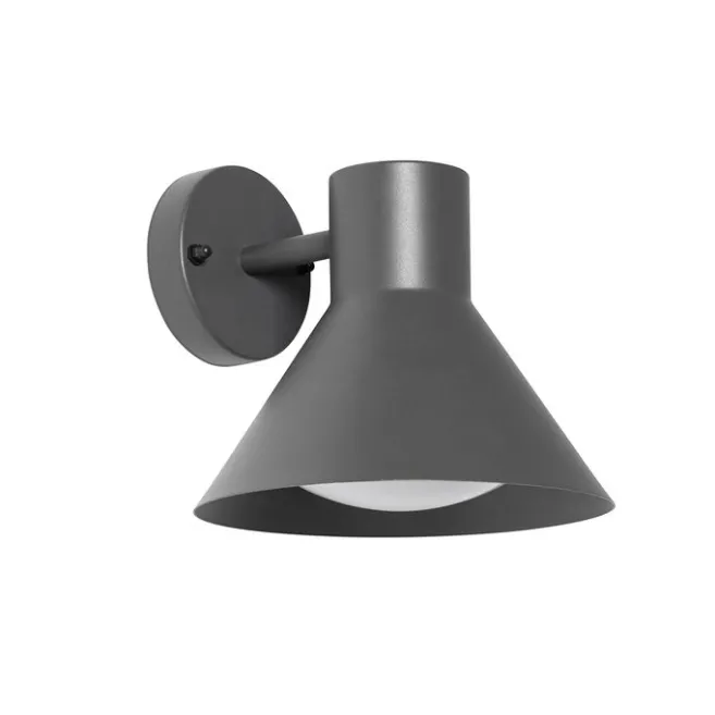 QAZQA Industrielle Außenwandleuchte dunkelgrauer Kegel IP44 - Natas
