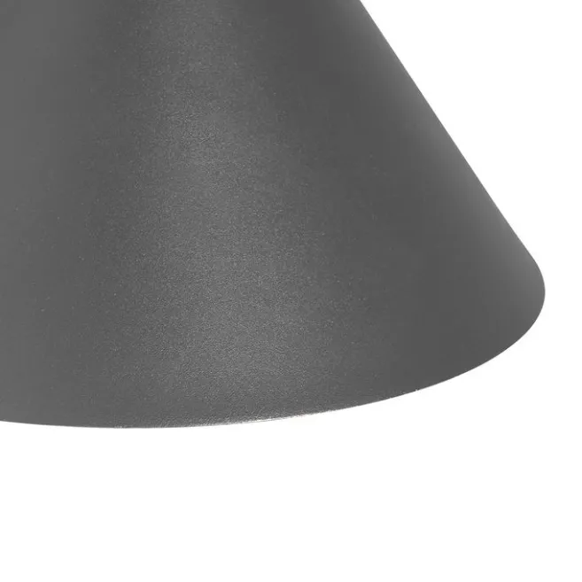 QAZQA Industrielle Außenwandleuchte dunkelgrauer Kegel IP44 - Natas