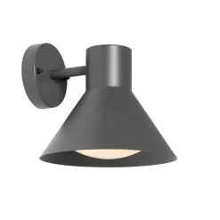 QAZQA Industrielle Außenwandleuchte dunkelgrauer Kegel IP44 - Natas