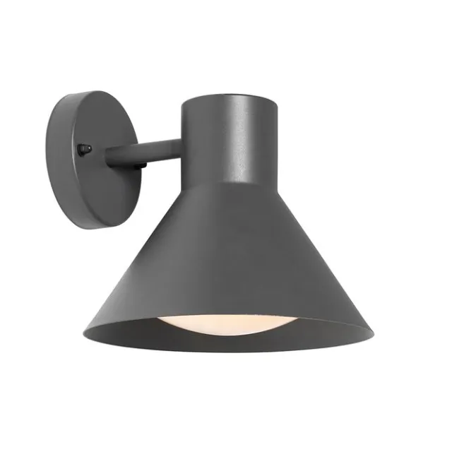 QAZQA Industrielle Außenwandleuchte dunkelgrauer Kegel IP44 - Natas
