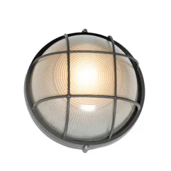 QAZQA Industrielle Außenwandleuchte dunkelgrau IP44 - Hanneke