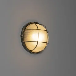 QAZQA Industrielle Außenwandleuchte Antik Gold IP44 - Hanneke