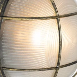 QAZQA Industrielle Außenwandleuchte Antik Gold IP44 - Hanneke