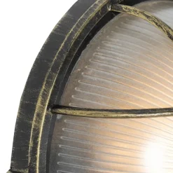 QAZQA Industrielle Außenwandleuchte Antik Gold IP44 - Hanneke