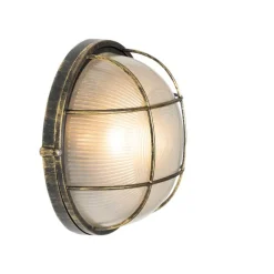 QAZQA Industrielle Außenwandleuchte Antik Gold IP44 - Hanneke