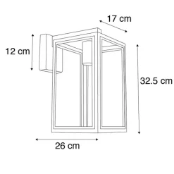 QAZQA Industrielle Außenwandleuchte grau IP44 - Sutton down