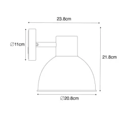 QAZQA Industrielle Außenwandleuchte rostbraun rund IP44 - Natas