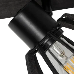 QAZQA Industrielle Deckenlampe schwarz 2-flammig - Fotu