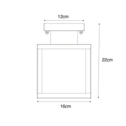 QAZQA Industrielle Deckenleuchte für den Außenbereich, schwarz mit Gold – Rotterdam