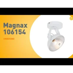 QAZQA Industrielle Deckenleuchte weiß mit Silber 15 cm verstellbar – Magnax