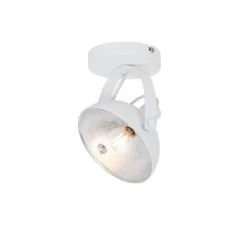 QAZQA Industrielle Deckenleuchte weiß mit Silber 15 cm verstellbar – Magnax