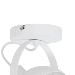 QAZQA Industrielle Deckenleuchte weiß mit Silber 15 cm verstellbar – Magnax