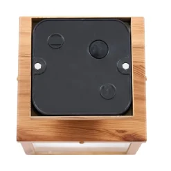 QAZQA Industrielle Deckenleuchte für Außenbereich Holz mit Klarglas - Rotterdam