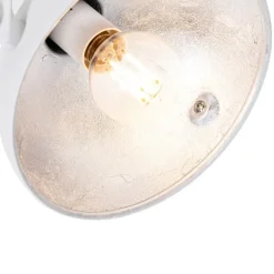 QAZQA Industrielle Deckenleuchte weiß mit silbernem 2-Licht verstellbar – Magnax