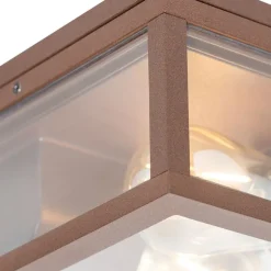 QAZQA Industrielle Deckenleuchte rostbraun IP44 2-flammig - Charlois