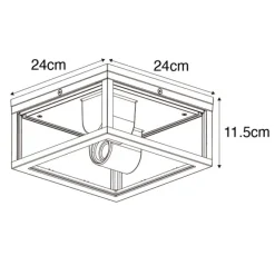 QAZQA Industrielle Deckenleuchte rostbraun IP44 2-flammig - Charlois
