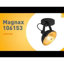 QAZQA Industrielle Deckenleuchte schwarz mit Gold 15 cm verstellbar – Magnax