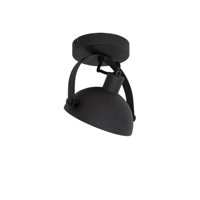 QAZQA Industrielle Deckenleuchte schwarz mit Gold 15 cm verstellbar – Magnax