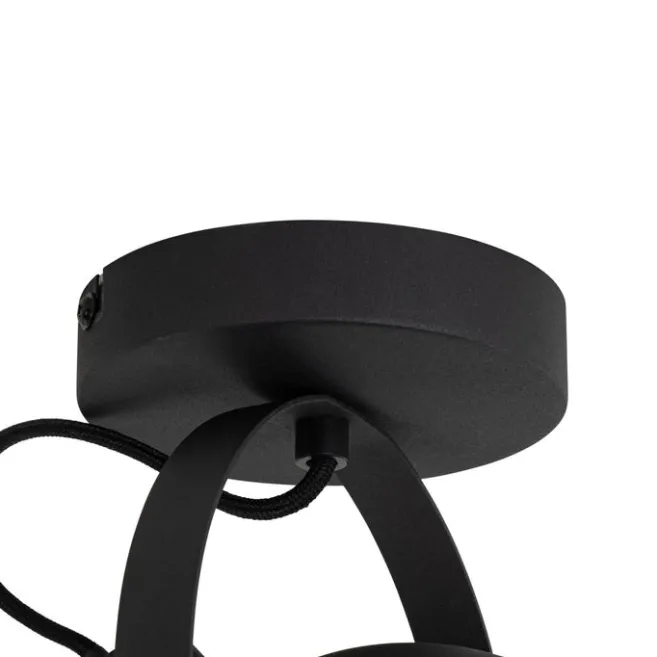 QAZQA Industrielle Deckenleuchte schwarz mit Gold 15 cm verstellbar – Magnax