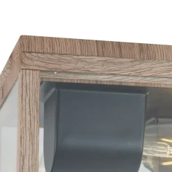 QAZQA Industrielle Deckenleuchte Holzoptik IP44 2-flammig - Charlois