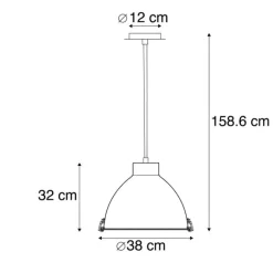 QAZQA Industrielle Hängelampe Aluminium 38 cm dimmbar - Anteros