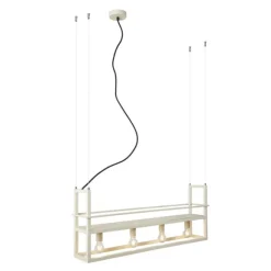 QAZQA Industrielle Hängelampe Beige 4-Lichter - Cage Rack