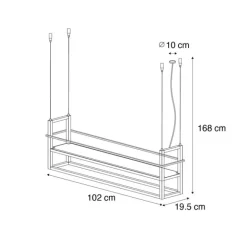 QAZQA Industrielle Hängelampe Beige 4-Lichter - Cage Rack
