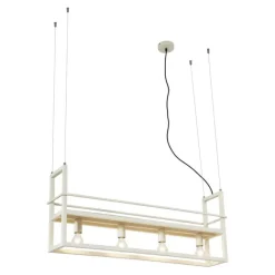 QAZQA Industrielle Hängelampe Beige 4-Lichter - Cage Rack