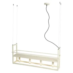 QAZQA Industrielle Hängelampe Beige 4-Lichter - Cage Rack