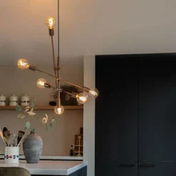 QAZQA Industrielle Hängelampe dunkelbronze 6-flammig – Sydney