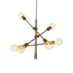 QAZQA Industrielle Hängelampe dunkelbronze 6-flammig – Sydney