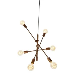 QAZQA Industrielle Hängelampe dunkelbronze 6-flammig – Sydney