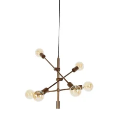 QAZQA Industrielle Hängelampe dunkelbronze 6-flammig – Sydney