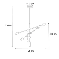 QAZQA Industrielle Hängelampe dunkelbronze 6-flammig – Sydney