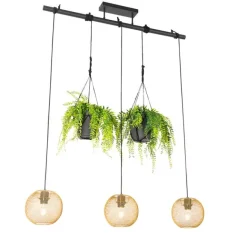 QAZQA Industrielle Hängelampe gold 3-flammig - Flor