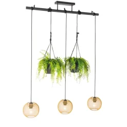 QAZQA Industrielle Hängelampe gold 3-flammig - Flor