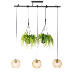 QAZQA Industrielle Hängelampe gold 3-flammig - Flor