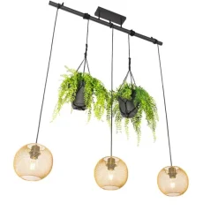 QAZQA Industrielle Hängelampe gold 3-flammig - Flor