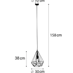 QAZQA Industrielle Hängelampe Golddraht - Carcass