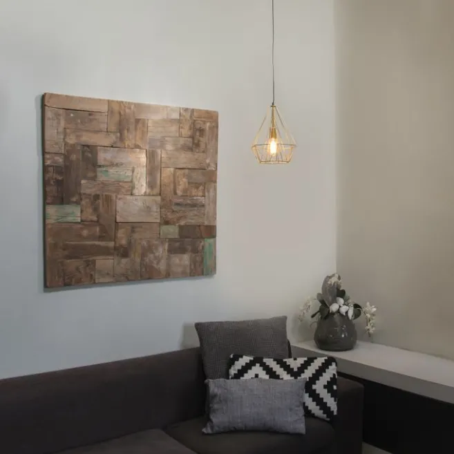 QAZQA Industrielle Hängelampe Golddraht - Carcass