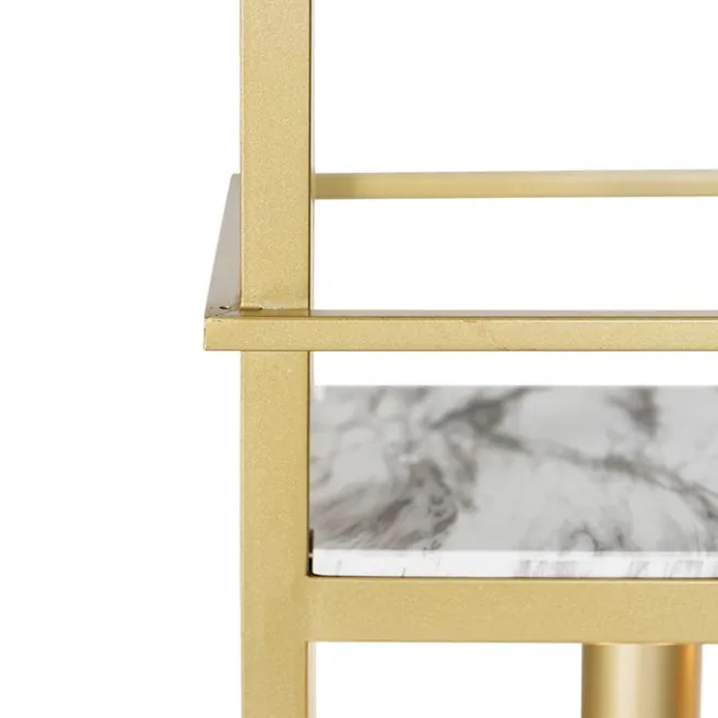 QAZQA Industrielle Hängelampe gold mit Marmor und Gestell 4-flammig - Cage Rack