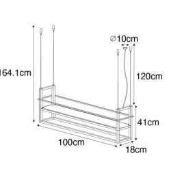 QAZQA Industrielle Hängelampe gold mit Marmor und Gestell 4-flammig - Cage Rack